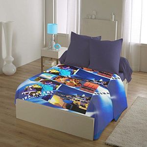 Home Passion 54376 beddengoedset, microvezel, Ibiza, 240 x 300 cm, blauw, 4-delig