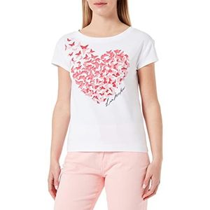 Love Moschino T-shirt voor dames met vlinder-hart-opdruk