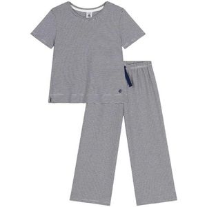 PETIT BATEAU - Pyjama - Marineblauw - Korte Mouwen - Wijde Pijpen