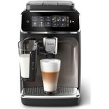 Philips 3300-Serie Volautomatische Espressomachine - 6 Dranken, Modern kleurentouchscreen, LatteGo-melksysteem, SilentBrew, 100% Keramische Molen, AquaClean Filter. Zwart Chroom (EP3347/90)