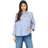 Onlnew Lina Grace Ls Emb Shirt Noos WVN, blauw (brunnera blue), S