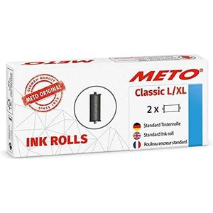 METO inktrollen voor professionele etiketteerapparaat METO Classic L, XL, (voor 32x19 mm & 26x16 mm etiketten), 2 stuks, zwart