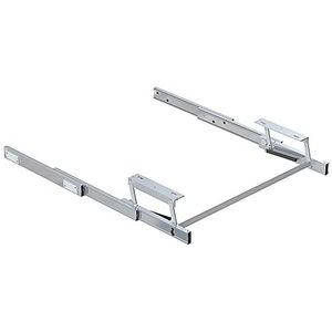 EMUCA - ATIM tafelrails uittrekbaar en in hoogte verstelbaar voor keuken- en huishoudmeubels, L500 mm, aluminium, geanodiseerd roestvrij staal