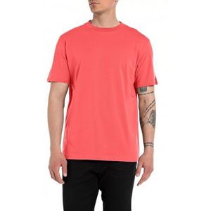 Replay Basic T-shirt voor heren, regular fit, katoen, korte mouwen, 064 lichtrood, XXL