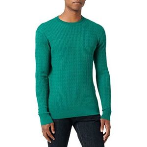 TOM TAILOR Uomini Gebreide trui met vlechtpatroon 1032290, 30316 - Light Rough Green Melange, 3XL