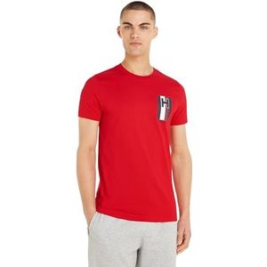 Tommy Hilfiger S/S T-shirts voor heren, Fierce Red, XS