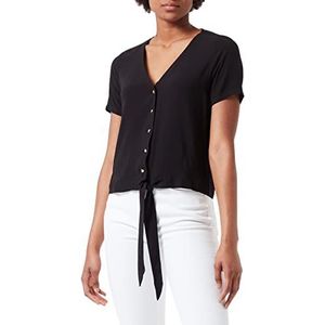 TOM TAILOR Denim Dames Blouse met binddetail 1031751, 14482 - Deep Black, XS