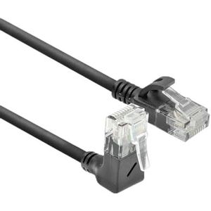 ACT CAT6A netwerkkabel 90° hoek naar boven, U/UTP LSZH LAN-kabel, dun, 3,6 mm Slimline, flexibele ethernetkabel met RJ45-stekker, voor gebruik in datacenters, 5 meter, omhoog