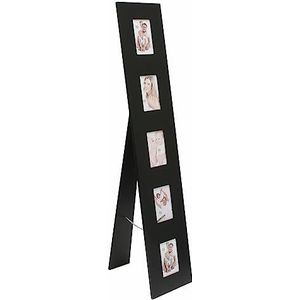 Deknudt Frames Zwarte fotolijst voor 5 foto's - buitenformaat. 23 x 120 cm, hout, 13 x 18