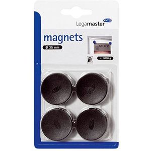 Legamaster Zelfklevende magneten C en C blister, ongeveer 1000 g, 35 mm, zwart