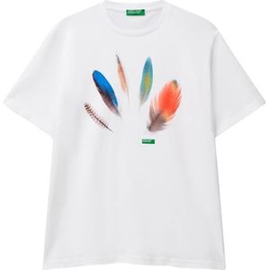 United Colors of Benetton T-shirt, Wit, XXL