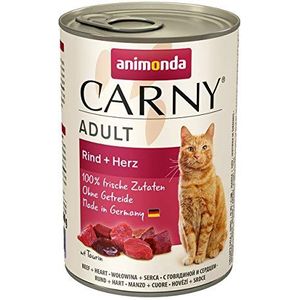 Animonda Carny Adult kattenvoer, nat voer voor volwassen katten, rund + hart, 6 x 400 g