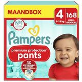 Pampers Maat 4 Luierbroekjes (9-14 kg), Premium Protection, 168 Luierbroekjes, Maandbox, Pampers N°1 Voor Comfort En Bescherming Van De Gevoelige Huid