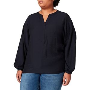 comma Damesblouse met lange mouwen, 59g3 geweven streep marineblauw, 34 NL