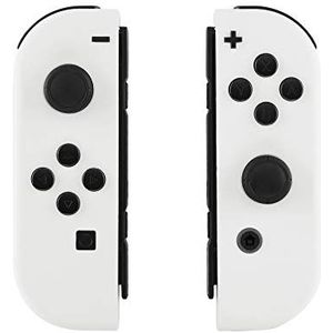 eXtremeRate Joycon Grip Cover Shell voor Nintendo Switch/Switch OLED Controller,DIY Vervangende Behuizingen Case met Knoppen Kit(Geen Joycon)-Wit