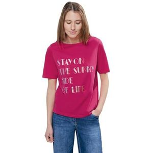 Cecil Dames FP T-shirt met folie, Roze Sorbet, S