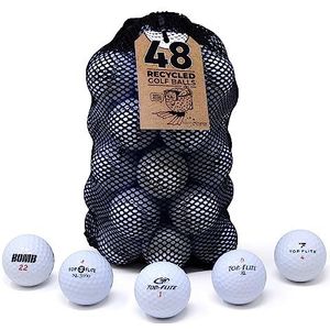 Second Chance Top Flite 48, Mix Grade A Lakeballs Golf, hoogwaardige golfballen, golfballen lakeballs