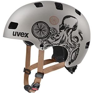 uvex kid 3 cc - robuuste fietshelm voor kinderen - individueel passysteem - geoptimaliseerde ventilatie - oak brown-octopus matt - 51-55 cm