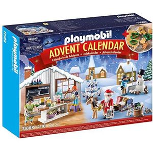 Playmobil 71088 Christmas Adventskalender voor kinderen: kerstbakken met koekjesvormen, incl. speelgoed bakkerij, speelgoed voor kinderen vanaf 4 jaar,Multi kleuren