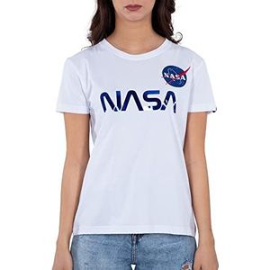 ALPHA INDUSTRIES NASA PM T Wmn T-shirt, wit/Airforce Blue, S Dames, wit/Airforce Blue, S