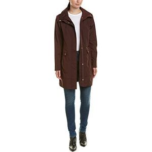 Cole Haan Dames Packable Regenjas met capuchon met strik - paars - M