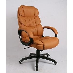 SONGMICS Bureaustoel, gamingstoel, bureaustoel, managersstoel, ergonomisch, draaibaar en in hoogte verstelbaar, met wieltjes, karamelbruin OBG024K01, 53 x 51 x (112-122) cm