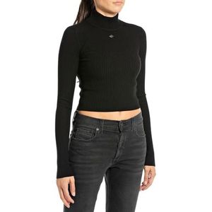 Replay Dames Slim Fit Pullover, 098 Black, S