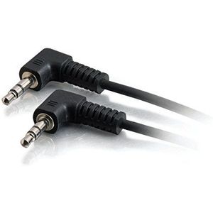 C2G 1M 3.5MM Rechthoekig Mannelijk aan Mannelijk Stereo Audio Jack Uitbreidingskabel voor Koptelefoon, HDTV, Laptop, Slimme Telefoon, Nintendo Schakelaar, Auto AUX, PS4, Xbox, Gaming-controllers