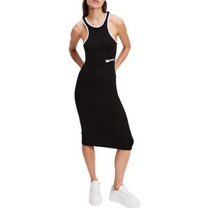 KARL LAGERFELD - JEANS - Jurk - Zwart/Wit - 3/4 Lengte - Aansluitende Pasvorm