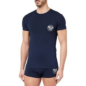 Emporio Armani Heren X-Mas Cotton and Sleepwear Set T-shirt + Trunk, marineblauw, L