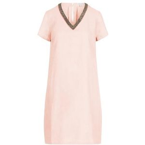 Mint & Mia Linnen etui-jurk van hoogwaardig linnen met klassieke stijl, roze, 44
