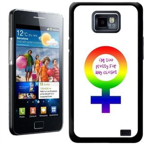 Fancy Een Snuggle Ik ben te mooi voor elke Closet Grappige Lesbische Pride Humour Ontwerp Hard Case Clip Op Back Cover voor Samsung Galaxy S2 i9100