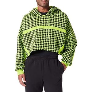 adidas IVP Crop Hood Sweatshirt met capuchon, semi solar slime/zwart, M, uniseks, Semi-Solar Slime/Zwart, M