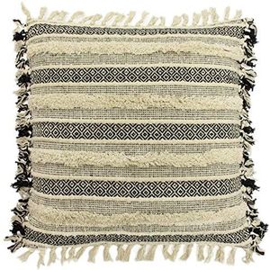 Riva Home Hena Polyester Gevuld Kussen, Zwart, 45 x 45cm (18"" x 18"")