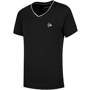 Dunlop Girl's Club Girls Crew Tee tennisshirt, zwart/wit, 140, zwart/wit, 140 cm