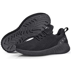 Footfox Dames Slip on Sneakers Lichtgewicht Comfortabele Mesh Casual Sneakers Sportschool Athletic Wandelschoenen A-All Black Maat: 5.5 UK, zwart, 40 EU