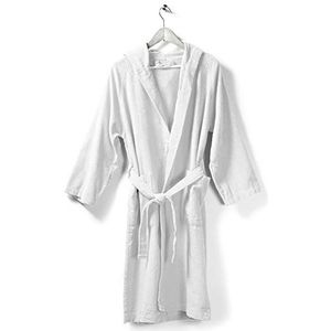 Caleffi 1002516 microbadstof badjas met capuchon, groot/X-groot, wit