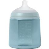 Suavinex, Fles met siliconen fles, 240 ml, met fysiologische zuiger SX Pro van siliconen, met anti-colic ventiel, gemiddelde doorstroming (M), voor baby's + 3 maanden, Colour Essence, mosterd