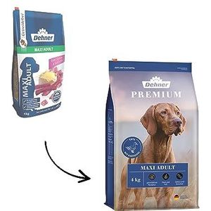 Dehner Premium droogvoer voor honden Maxi Adult, eend en lam met aardappel, 4 kg
