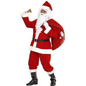 Widmann - Kostuum kerstman, kazak, broek, riem, hoed, laarshoed, pruik, baard met snor, wenkbrauwen, Sinterklaas, Kerstmis, carnaval, themafeest