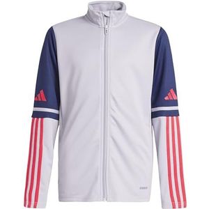 adidas Uniseks-Kind SQUADRA25 TRAINING JACKET KIDS, glory grey/team navy blue 2/pure ruby, 7-8 Years
