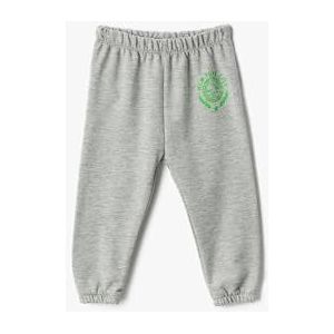 Koton Baby-jongens basic jogger elastische tailleband bedrukt detail sweatpants, grijs (023), 6-9 Maanden