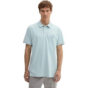 TOM TAILOR Poloshirt voor heren, 30463 - Dusty Mint Blue, XXL