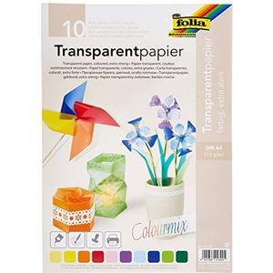Folia 87409 - Transparant papier A4 115 g 10 vellen gesorteerd kleuren