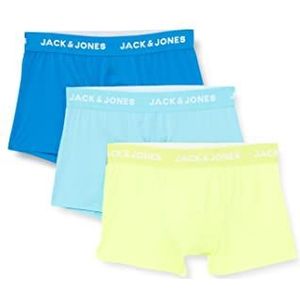 JACK&JONES Heren JACMAL Microvezel Trunks 3 Pack Boxer Shorts, Safety Yellow/Pack: Bluefish-Electric Blue Lemonade, L