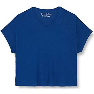 Samoon Dames 271058-26202 T-shirt, kobalt blauw, 54, cobalt blue, 54 NL