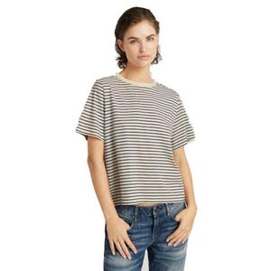G-Star RAW streep boxy r t wmn, meerdere kleuren (Antique White/Petrol Stripe D24870-c339-g613), XS