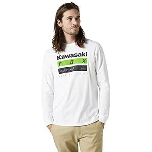 Fox Racing Heren Kawasaki Longsleeve Premium Tee T-Shirt, Optic White, Small