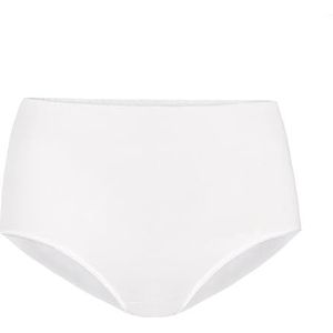 Teyli Dames onderbroek hoge taille slip katoen volledig comfort ademend elastisch slipje Classico kleur wit maat 22, Wit, 44