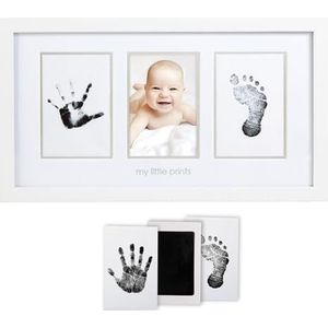 Tiny Love Dubbel Fotolijstje Baby Hand- En Voetafdruk Kit - Houten Tiny Creations Set